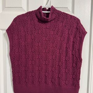 Free People Burgundy Knit Vest/Tank